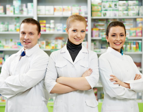 three pharmacists smiling